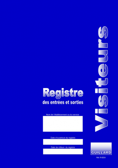 Registre des Entrées et Sorties de Visiteurs Editions Guillard