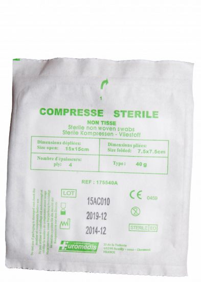 Compresse et bandage Compresse stérile 15x15cm EUROMEDIS
